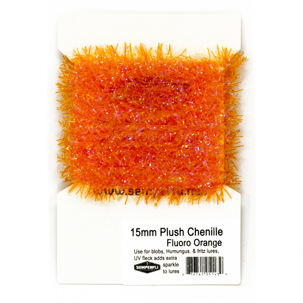 15mm plush chenille fl orange
